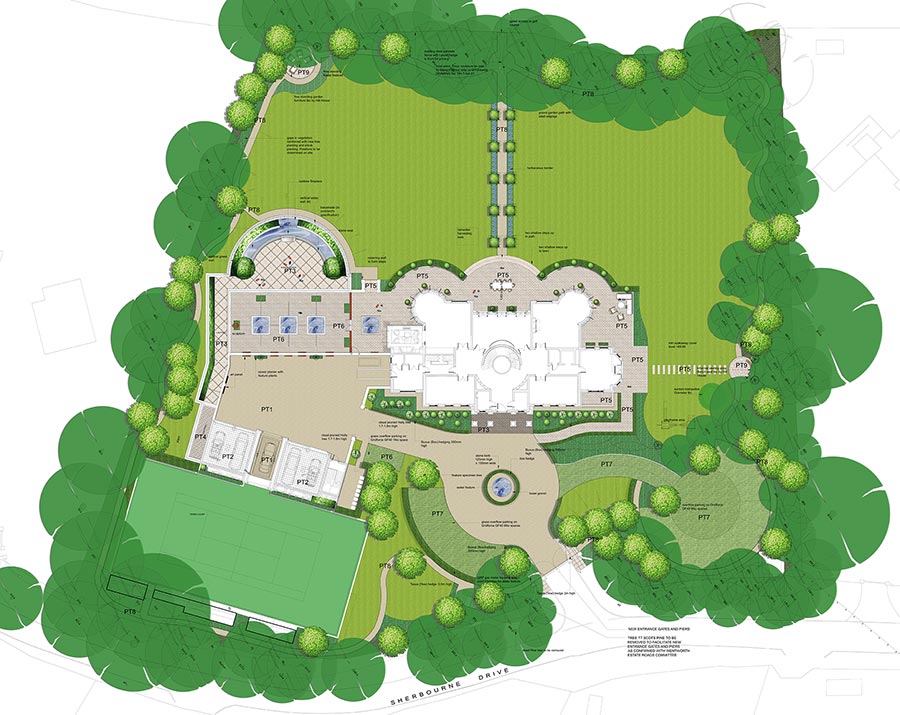 Landscape Architect Drawing Private Residence