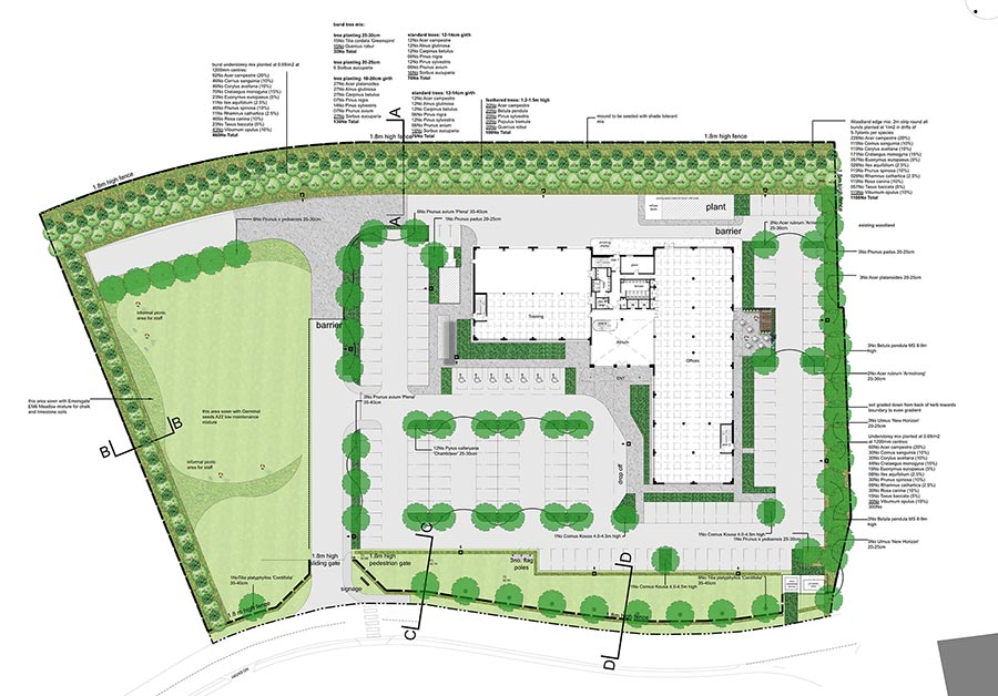 Landscape Architect Drawing of DAF Head Office