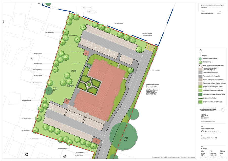 Landscape plan for Croft Medical Centre